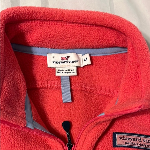 Little Girls 4t Vineyard Vines Coral Fleece Vest - Picture 2 of 4